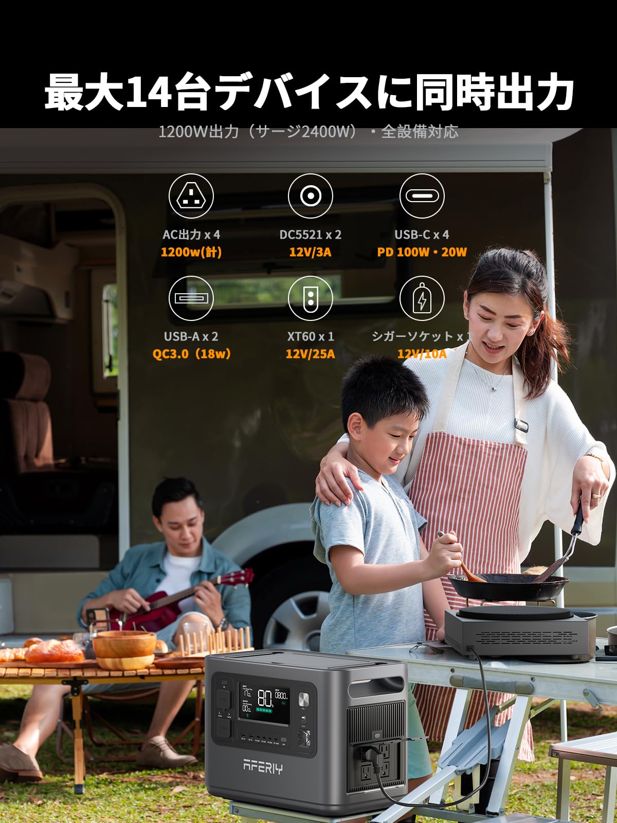 Amazon.co.jp: AFERIY P110 ポータブル電源 と 400Wソーラーパネル